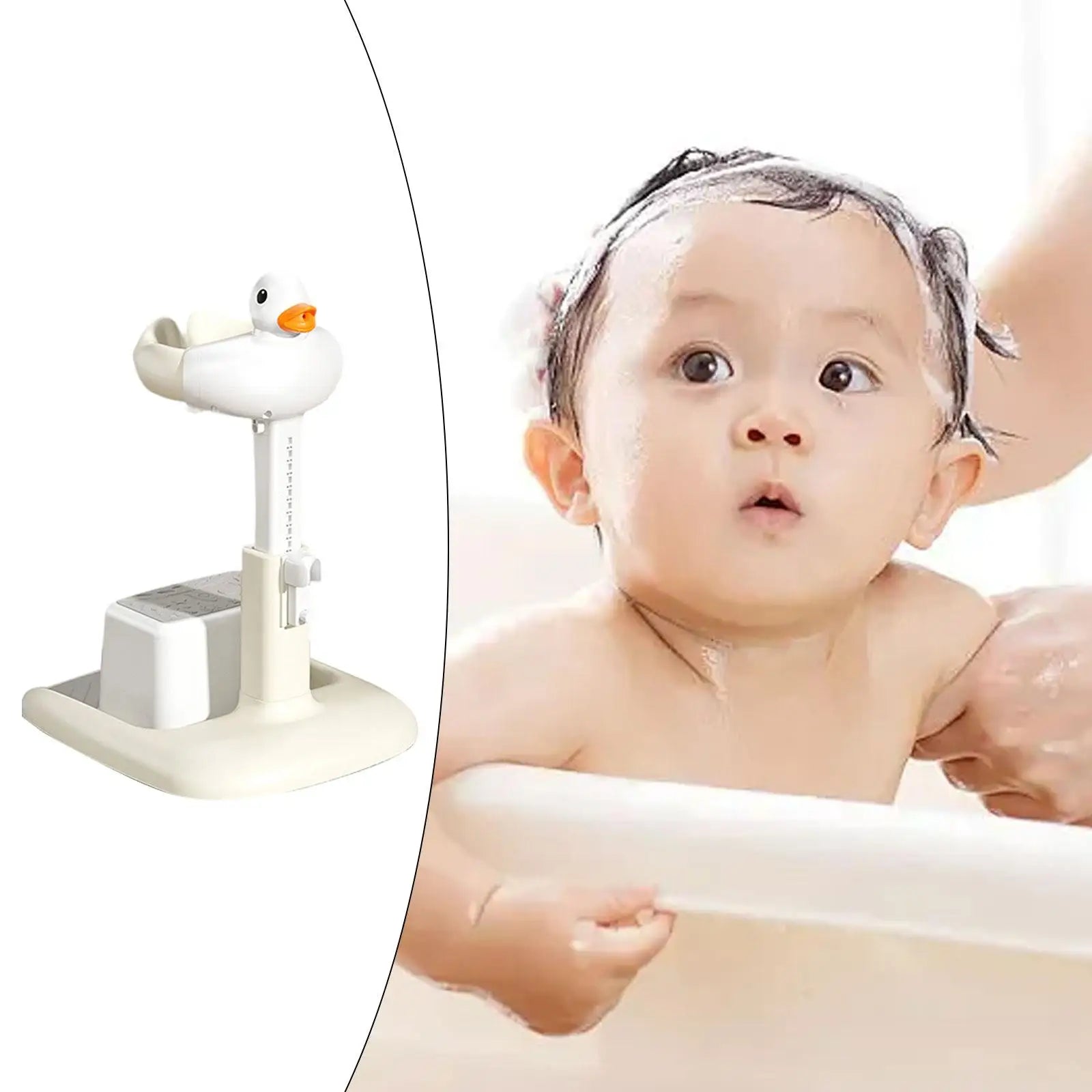 Baby Standing Bath Anti Slip Baby Bath Support Foldable Infant Bath Stand Adjustable Shower for Newborn 0-6 Months Infants