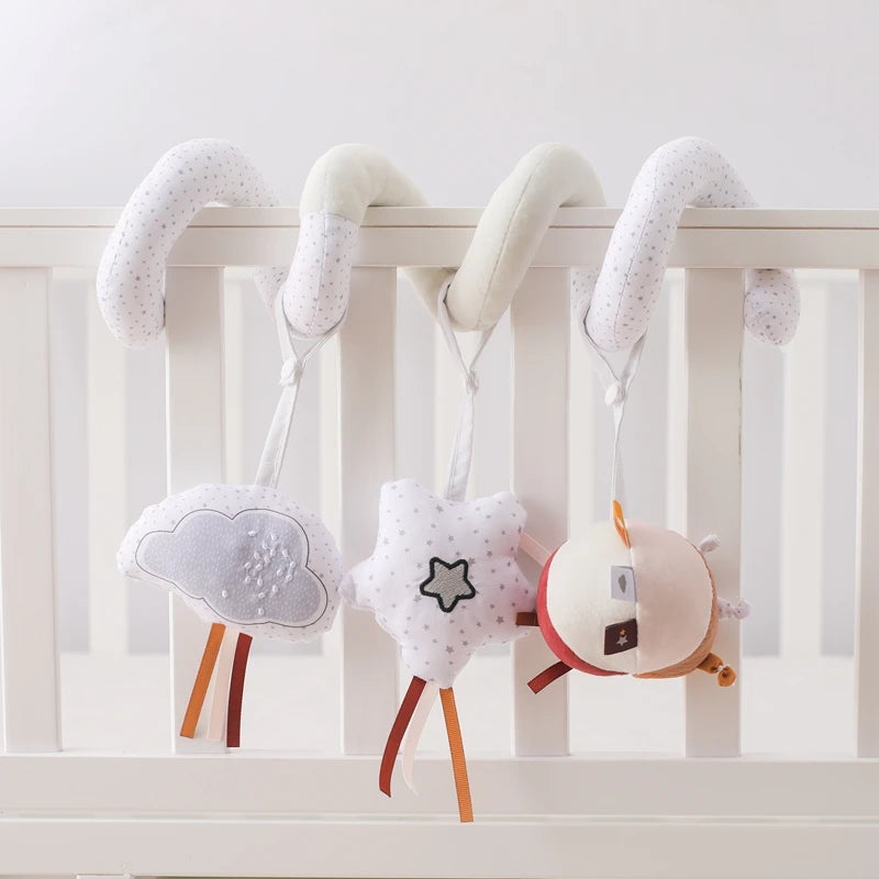 Baby Mobile Bed Bell 0-12 Months Newborn Soft Felt Surround Cartoon Star Cloud Detachable Rattles Toys Crib Bracket Hanging Toys