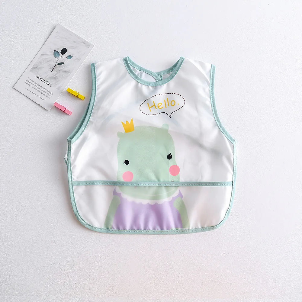 New Cartoon Sleeveless Baby Bibs Waterproof Apron Cute Washcloth Feeding Bib Soft Burp Cloth For Toddler Boys Girls Bandana Bibs