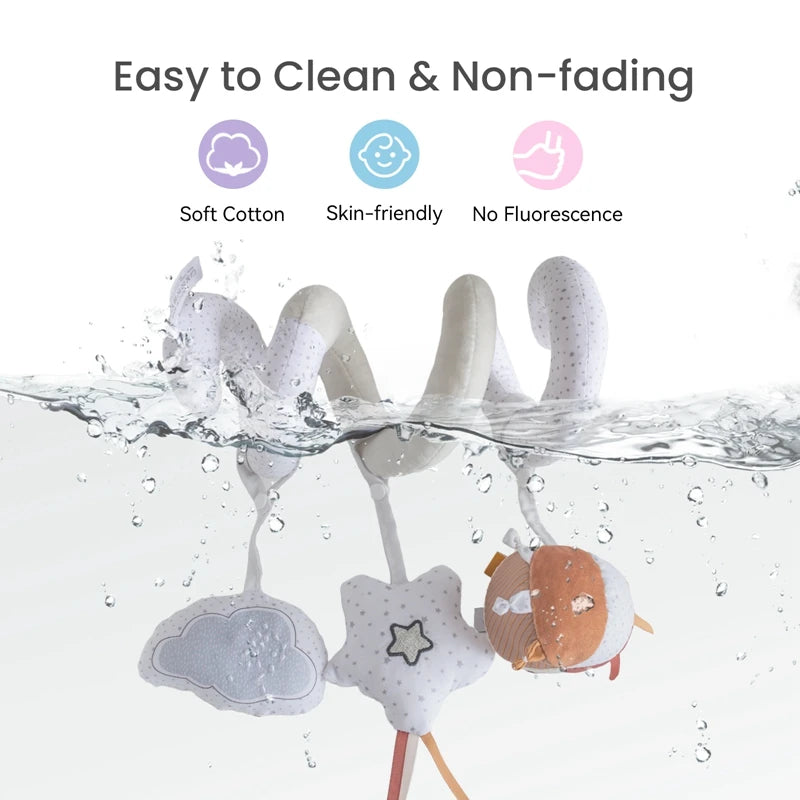 Baby Mobile Bed Bell 0-12 Months Newborn Soft Felt Surround Cartoon Star Cloud Detachable Rattles Toys Crib Bracket Hanging Toys