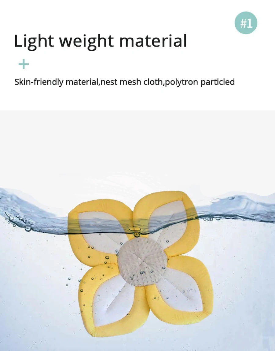 Baby bath mat can lie down fold newborn creative flower bath mat baby bath lotus safety cushion