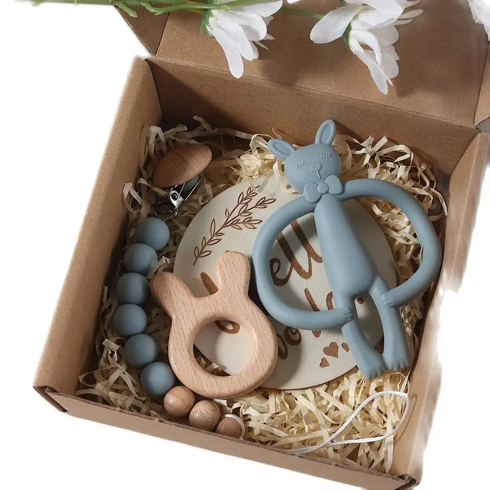 Baby Photo background  Props Set – Newborn Growth Milestone Cards for Photoshoots bunny teether gift set