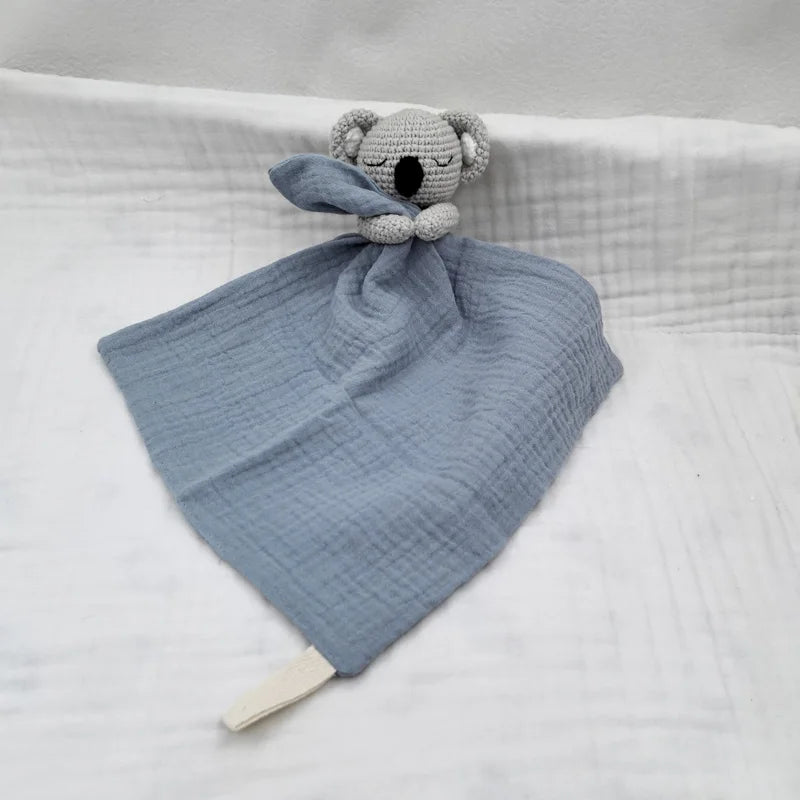 Baby Soother Appease Towel Bib Animal Horse Lion Sleeping Doll Infants Soft Comfort Bib with Noice Security Blanket Nursing Acce