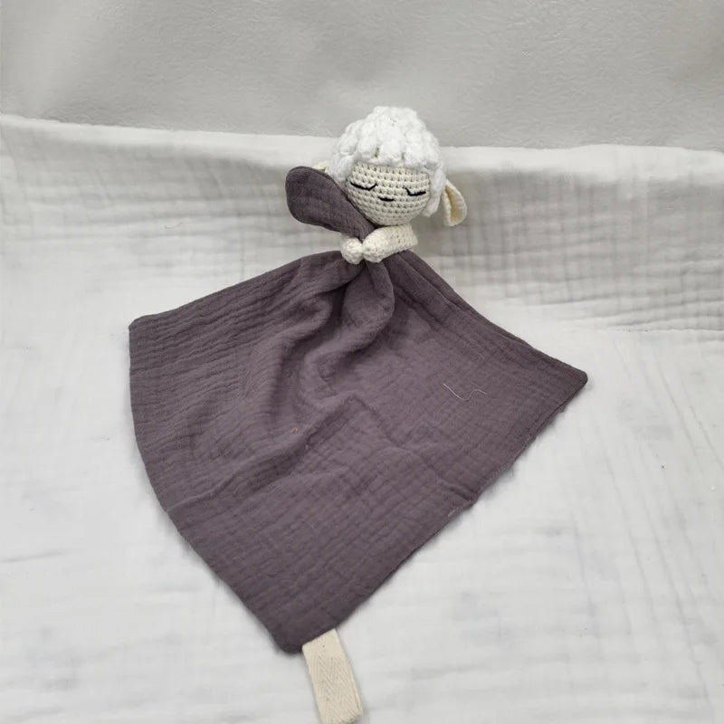 Baby Soother Appease Towel Bib Animal Horse Lion Sleeping Doll Infants Soft Comfort Bib with Noice Security Blanket Nursing Acce