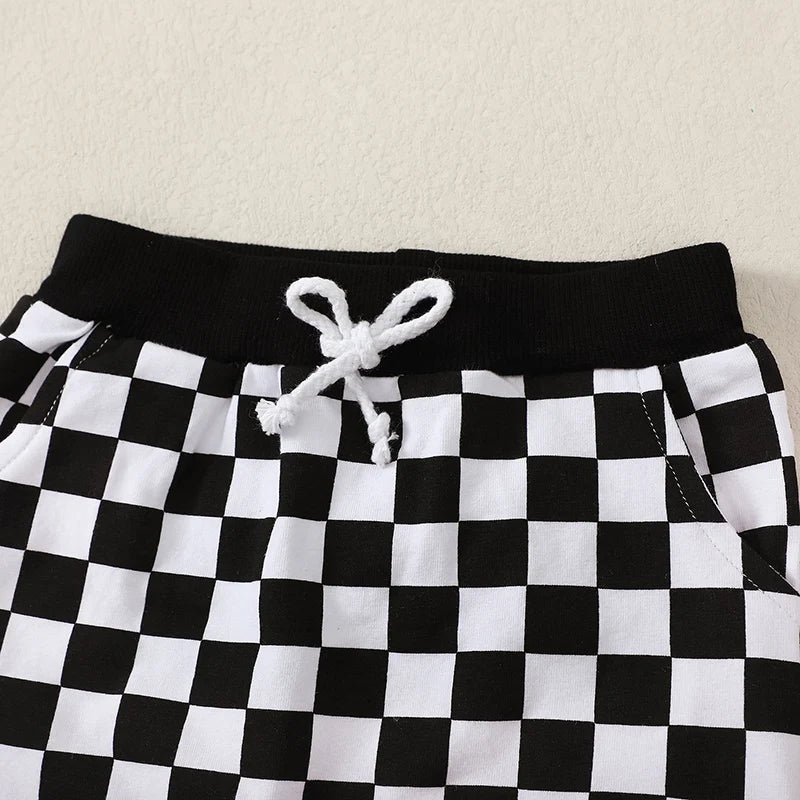 Baby Boy First Birthday Outfit Fast One Birthday Outfit Race Car 1st Birthday Outfit Plaid T Shirt Top Shorts Set