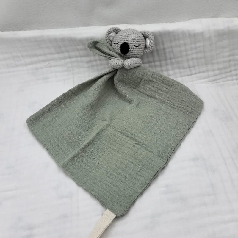 Baby Soother Appease Towel Bib Animal Horse Lion Sleeping Doll Infants Soft Comfort Bib with Noice Security Blanket Nursing Acce