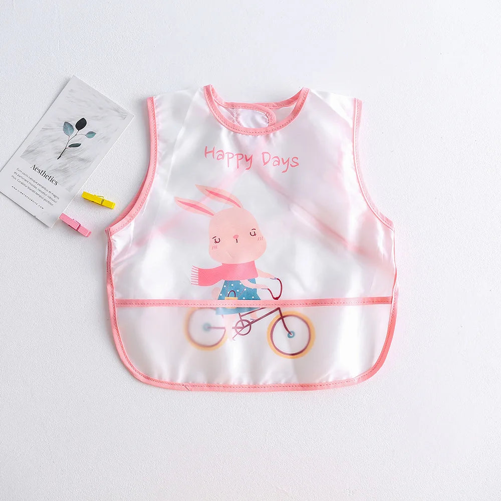 New Cartoon Sleeveless Baby Bibs Waterproof Apron Cute Washcloth Feeding Bib Soft Burp Cloth For Toddler Boys Girls Bandana Bibs