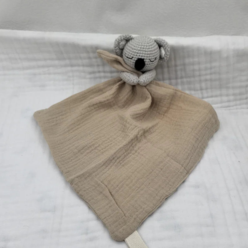 Baby Soother Appease Towel Bib Animal Horse Lion Sleeping Doll Infants Soft Comfort Bib with Noice Security Blanket Nursing Acce