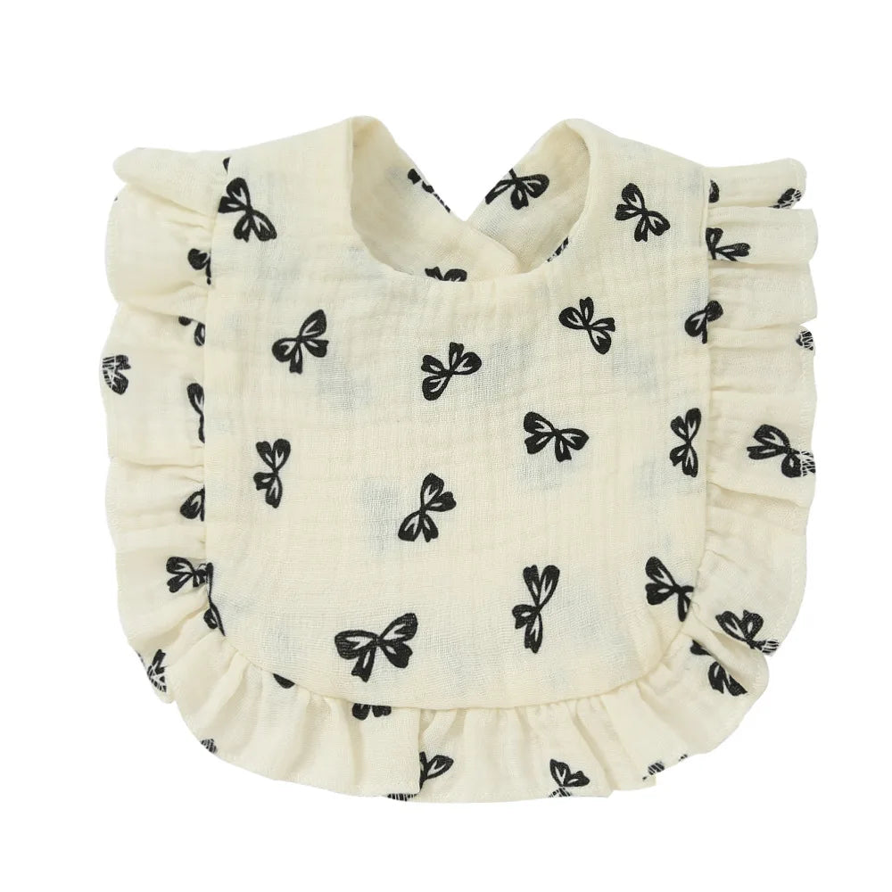 2025 New Baby Feeding Drool Bib Ruffle Floral Infants Lace Saliva Towel Soft Cotton Burp Cloth For Newborn Toddler Kids Bibs