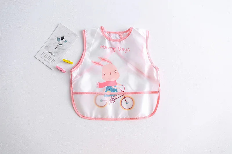 New Cartoon Sleeveless Baby Bibs Waterproof Apron Cute Washcloth Feeding Bib Soft Burp Cloth For Toddler Boys Girls Bandana Bibs
