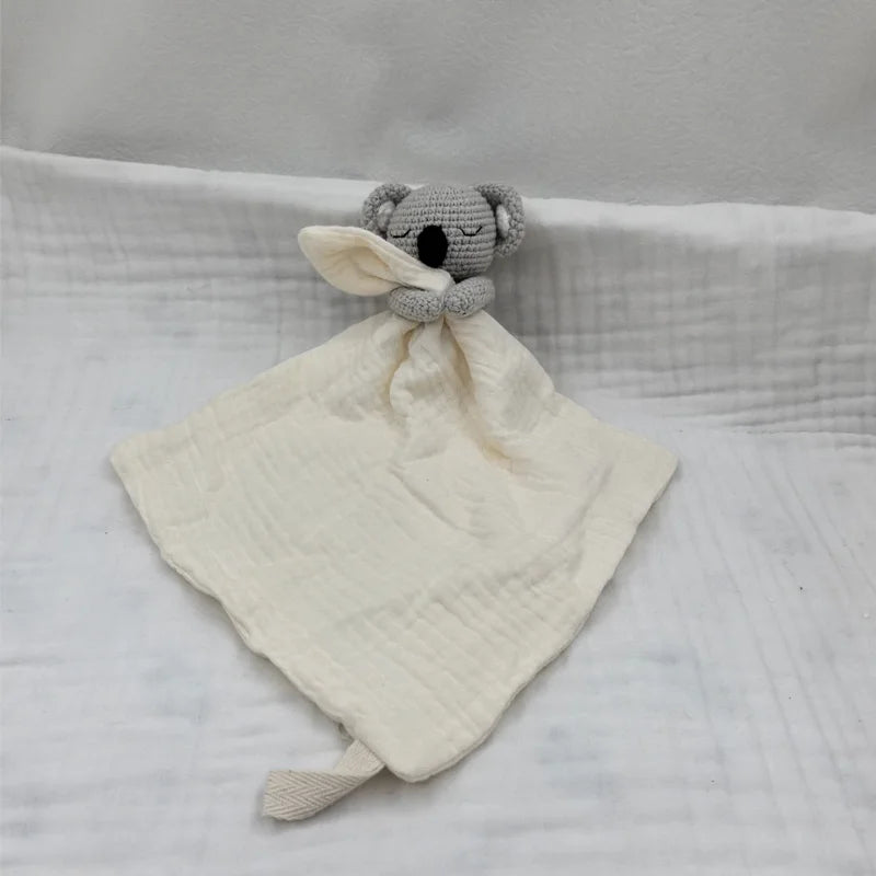 Baby Soother Appease Towel Bib Animal Horse Lion Sleeping Doll Infants Soft Comfort Bib with Noice Security Blanket Nursing Acce
