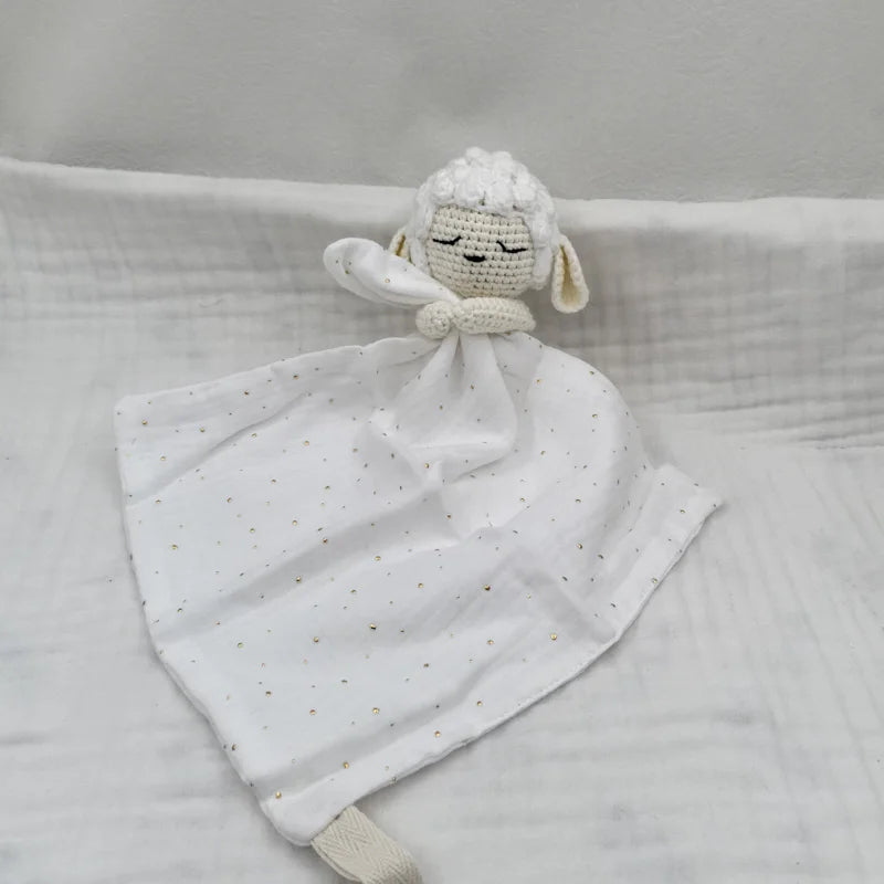 Baby Soother Appease Towel Bib Animal Horse Lion Sleeping Doll Infants Soft Comfort Bib with Noice Security Blanket Nursing Acce