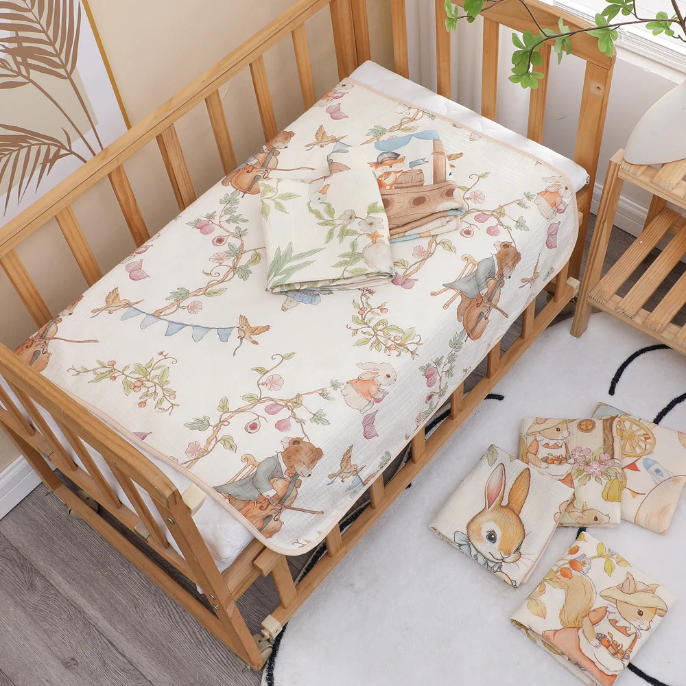 Newborn baby bath towel pure cotton gauze bath towel Class A soft children's blanket absorbent newborn baby blanket