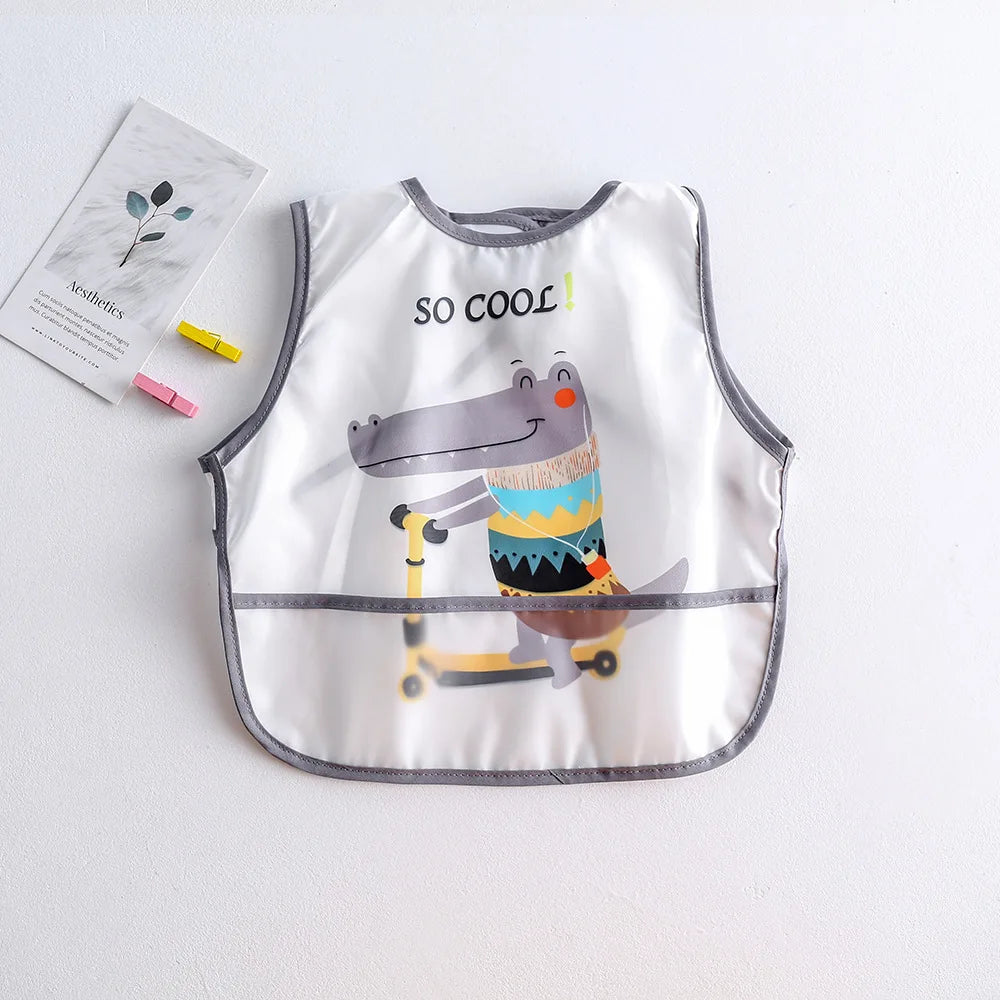 New Cartoon Sleeveless Baby Bibs Waterproof Apron Cute Washcloth Feeding Bib Soft Burp Cloth For Toddler Boys Girls Bandana Bibs