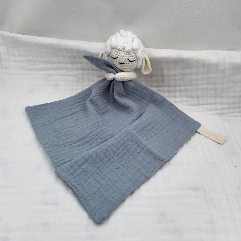 Baby Soother Appease Towel Bib Animal Horse Lion Sleeping Doll Infants Soft Comfort Bib with Noice Security Blanket Nursing Acce