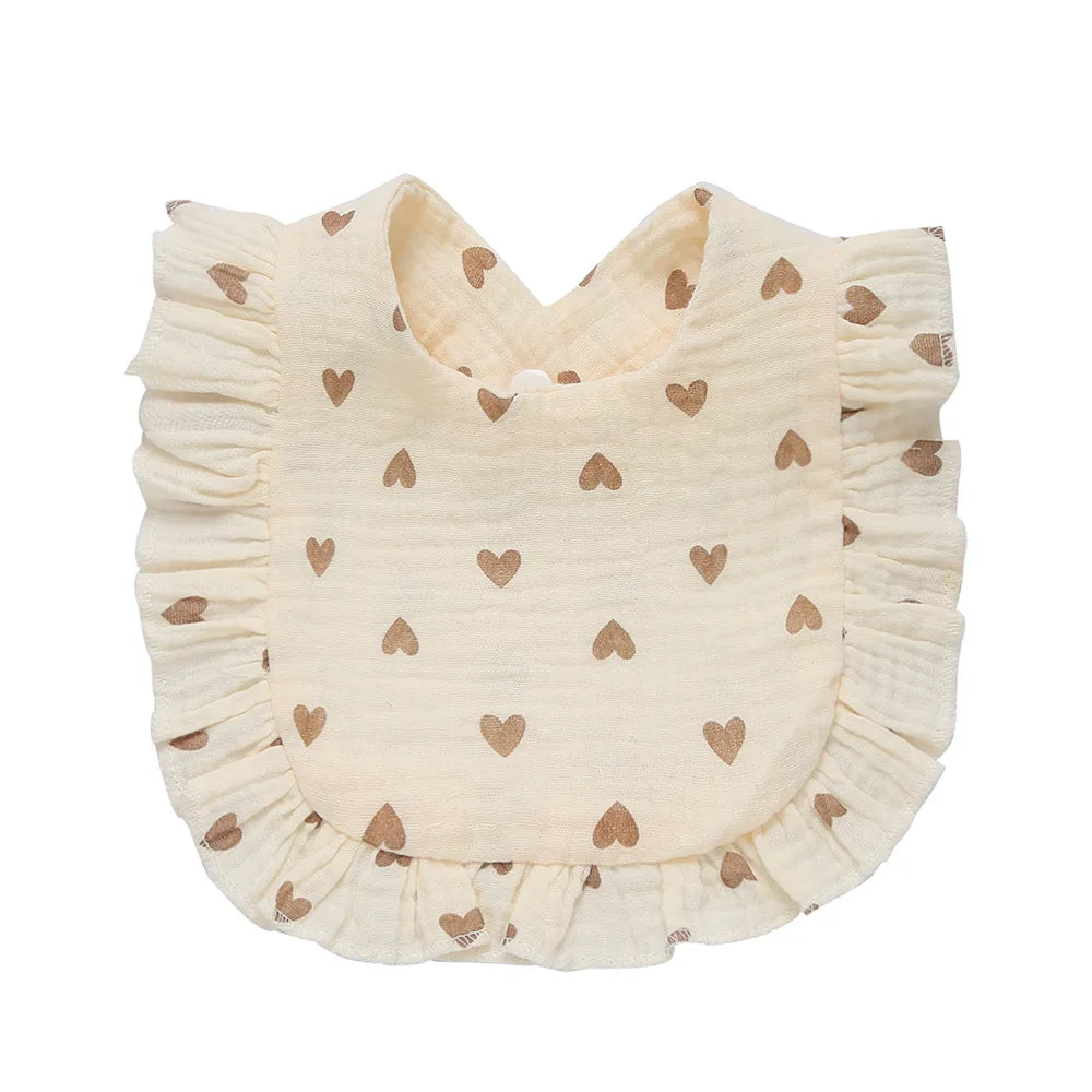 2025 New Baby Feeding Drool Bib Ruffle Floral Infants Lace Saliva Towel Soft Cotton Burp Cloth For Newborn Toddler Kids Bibs