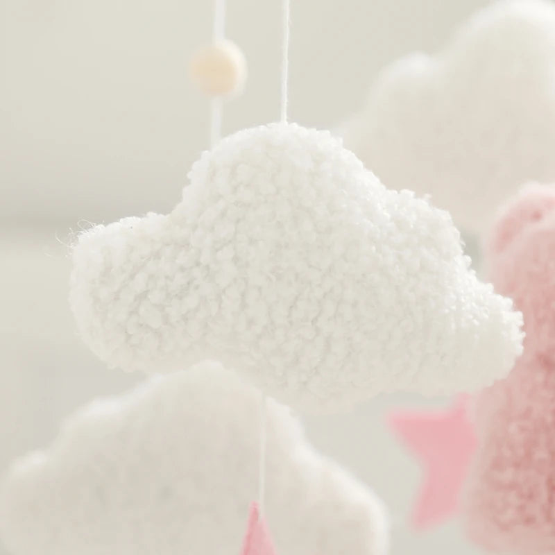 Baby Wooden Bed Bell Mobile Hanging Toy 0-12 Month Baby Crib Mobile Lambhair Bear Bunny Doll Toy Bed Holder Bracket Kid Gift