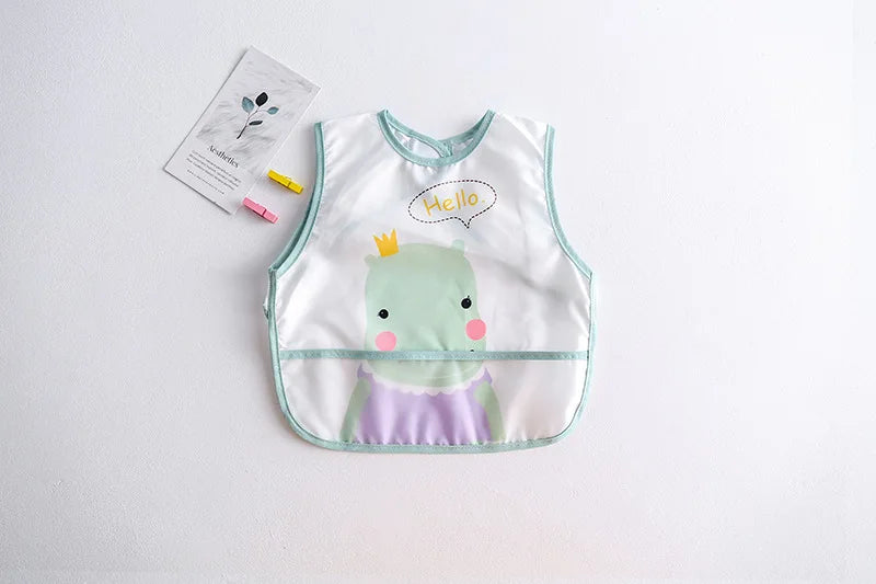 New Cartoon Sleeveless Baby Bibs Waterproof Apron Cute Washcloth Feeding Bib Soft Burp Cloth For Toddler Boys Girls Bandana Bibs