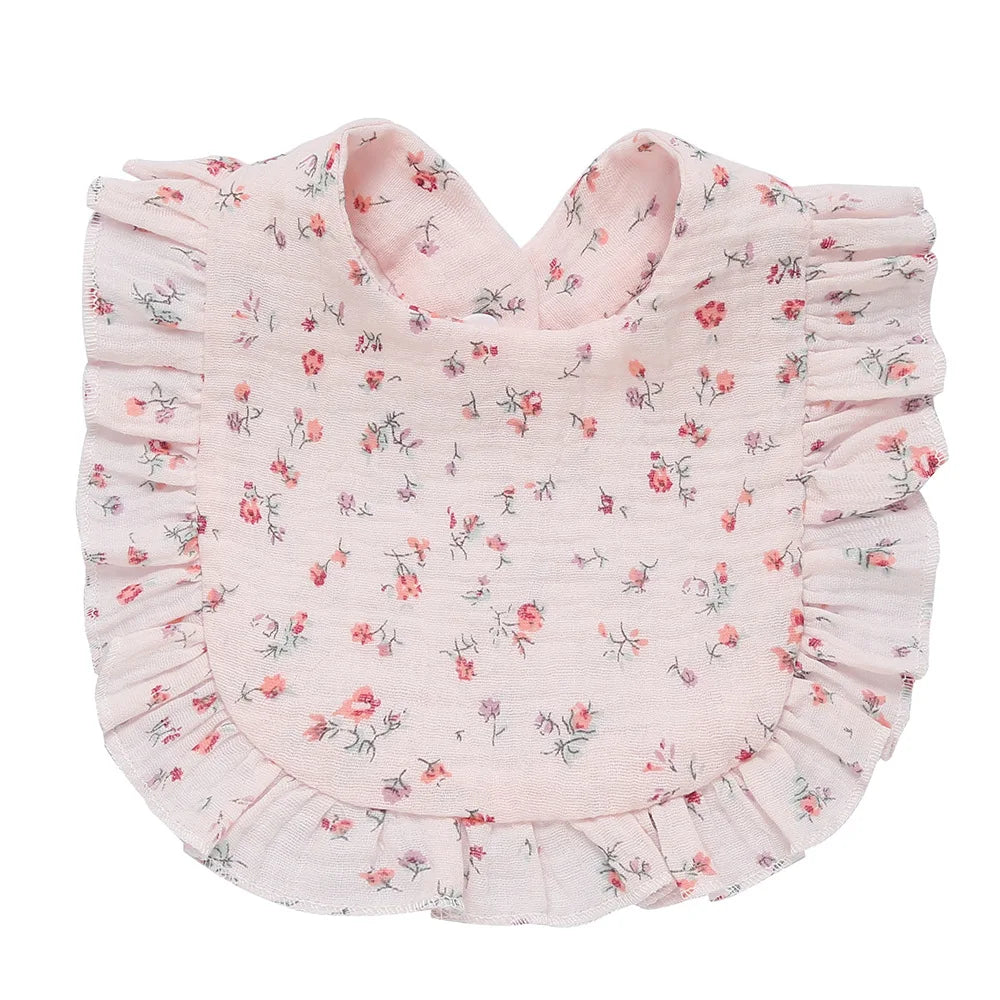 2025 New Baby Feeding Drool Bib Ruffle Floral Infants Lace Saliva Towel Soft Cotton Burp Cloth For Newborn Toddler Kids Bibs
