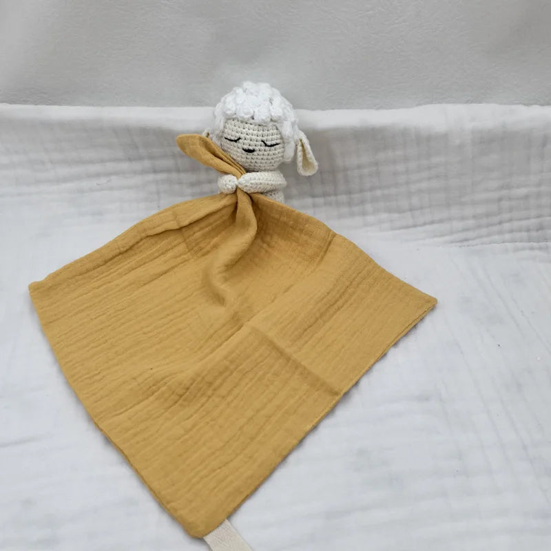 Baby Soother Appease Towel Bib Animal Horse Lion Sleeping Doll Infants Soft Comfort Bib with Noice Security Blanket Nursing Acce