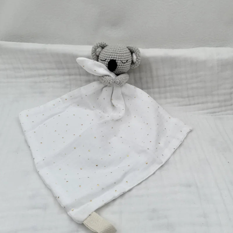 Baby Soother Appease Towel Bib Animal Horse Lion Sleeping Doll Infants Soft Comfort Bib with Noice Security Blanket Nursing Acce