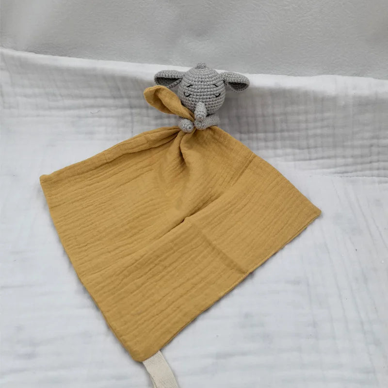 Baby Soother Appease Towel Bib Animal Horse Lion Sleeping Doll Infants Soft Comfort Bib with Noice Security Blanket Nursing Acce