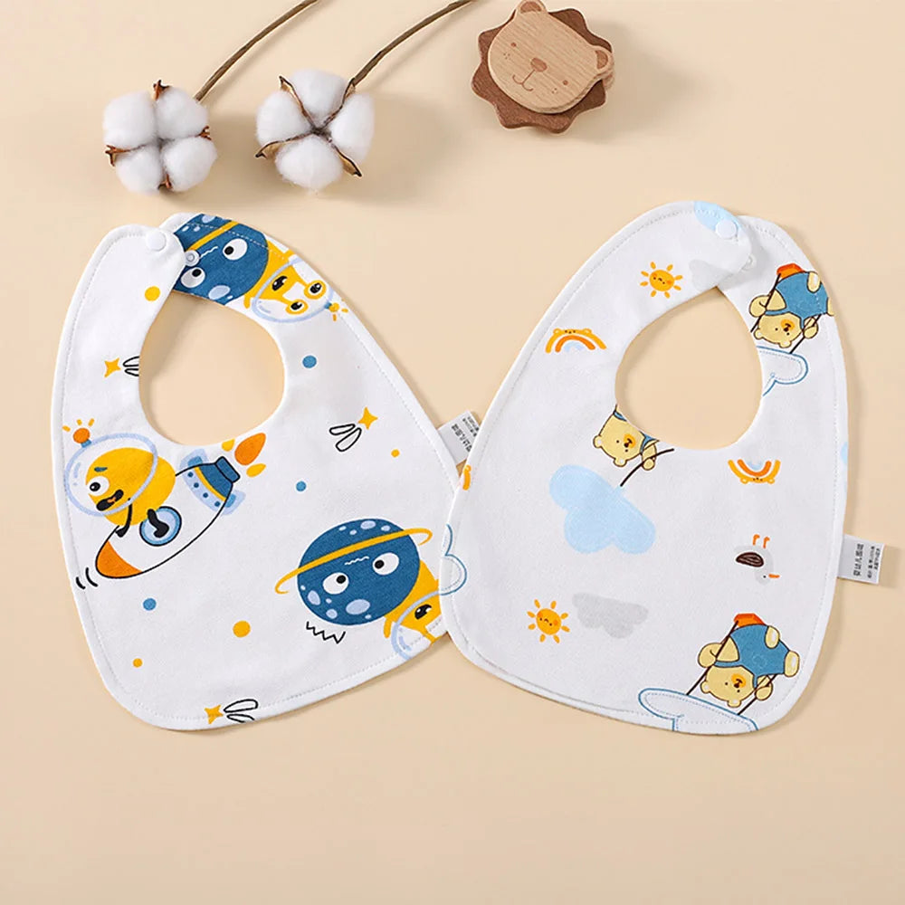 Waterproof Bibs For Baby 2 Pieces Baby Drool Bibs Saliva Towel Baby Apron For Feeding Eating Newborn Accessories For Boy Girl