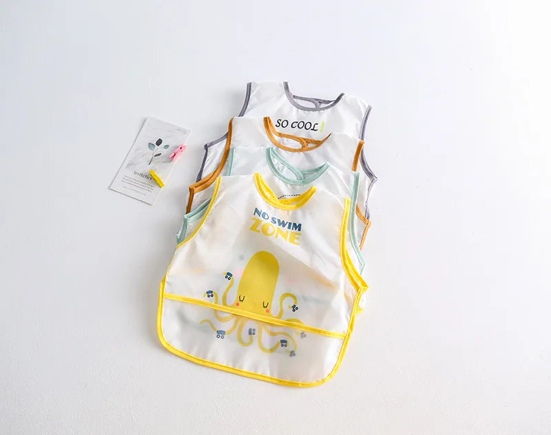 New Cartoon Sleeveless Baby Bibs Waterproof Apron Cute Washcloth Feeding Bib Soft Burp Cloth For Toddler Boys Girls Bandana Bibs