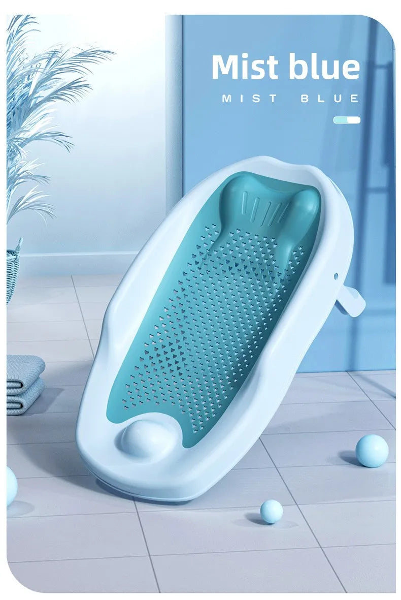 Baby Shower Rack Can Sit or Lie Down Baby Bathtub Anti Slip Pad Newborn Shower Net Portable Bath Bed Frame Shower