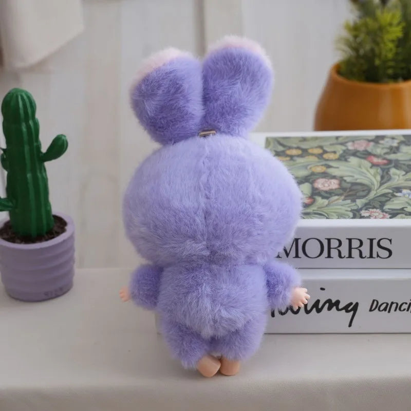 Baby Three Big Head Baby Plush Toy Cute Bear Rabbit Animal Vinyl Doll Desktop Exquisite Decor Fun Birthday Gift For Kids Girl
