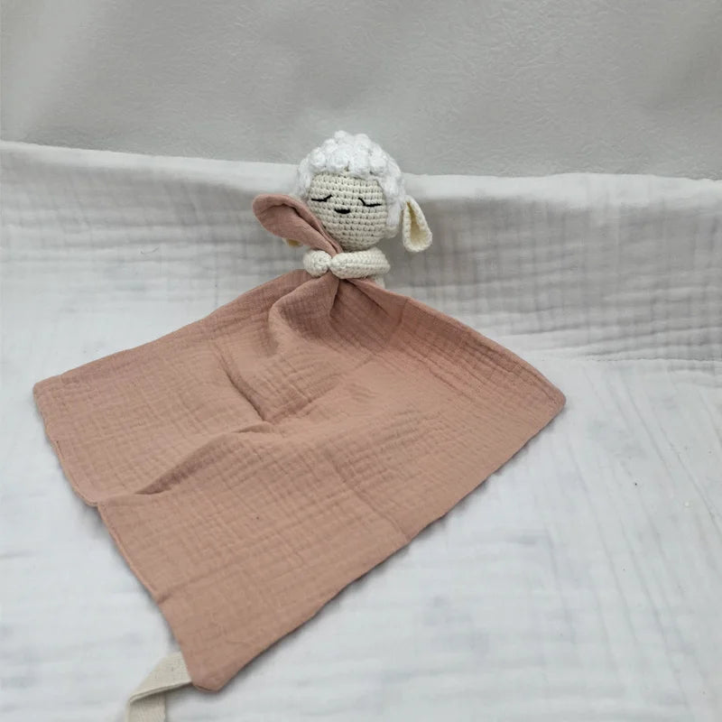 Baby Soother Appease Towel Bib Animal Horse Lion Sleeping Doll Infants Soft Comfort Bib with Noice Security Blanket Nursing Acce