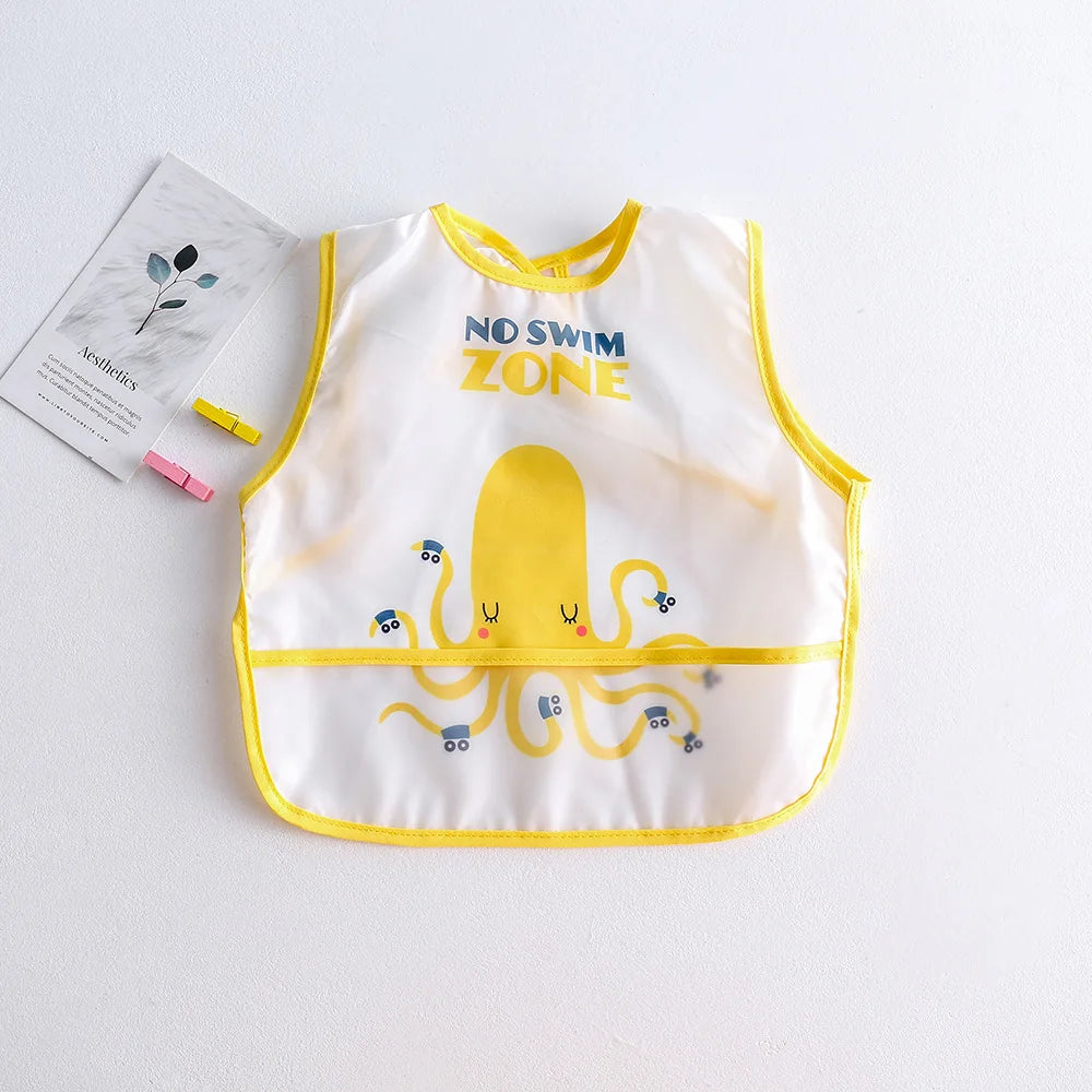 New Cartoon Sleeveless Baby Bibs Waterproof Apron Cute Washcloth Feeding Bib Soft Burp Cloth For Toddler Boys Girls Bandana Bibs