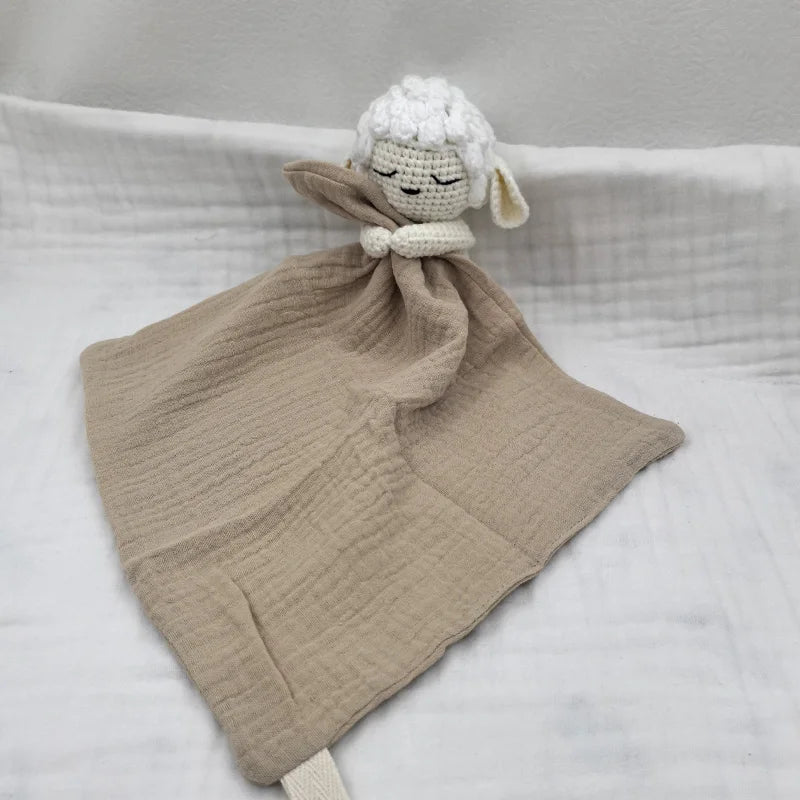 Baby Soother Appease Towel Bib Animal Horse Lion Sleeping Doll Infants Soft Comfort Bib with Noice Security Blanket Nursing Acce