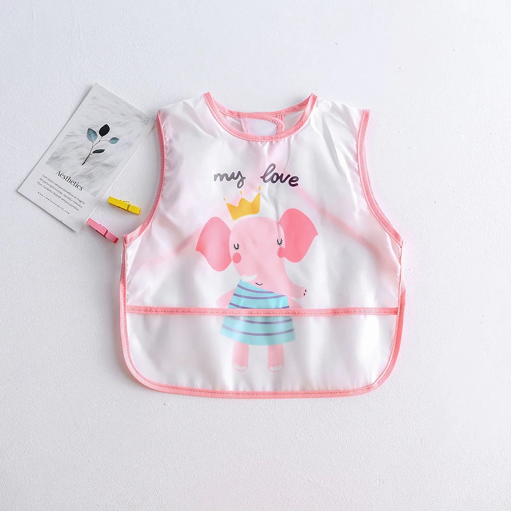 New Cartoon Sleeveless Baby Bibs Waterproof Apron Cute Washcloth Feeding Bib Soft Burp Cloth For Toddler Boys Girls Bandana Bibs