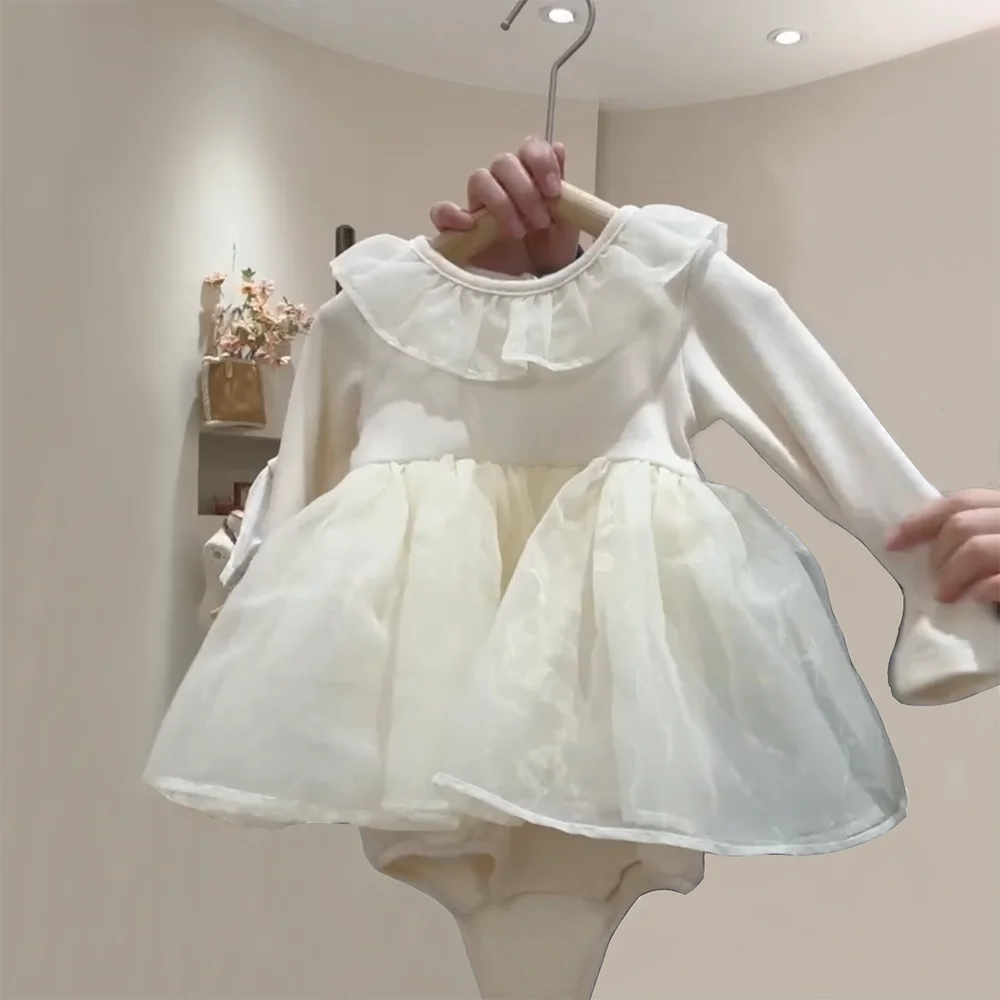 Princess Baby Girl Dress Long Sleeve Baby Birthday Party Dress Baby Clothes Outfit Baby Christening Dresses