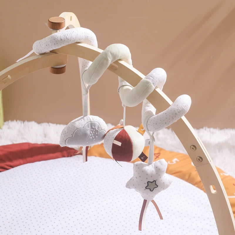 Baby Mobile Bed Bell 0-12 Months Newborn Soft Felt Surround Cartoon Star Cloud Detachable Rattles Toys Crib Bracket Hanging Toys