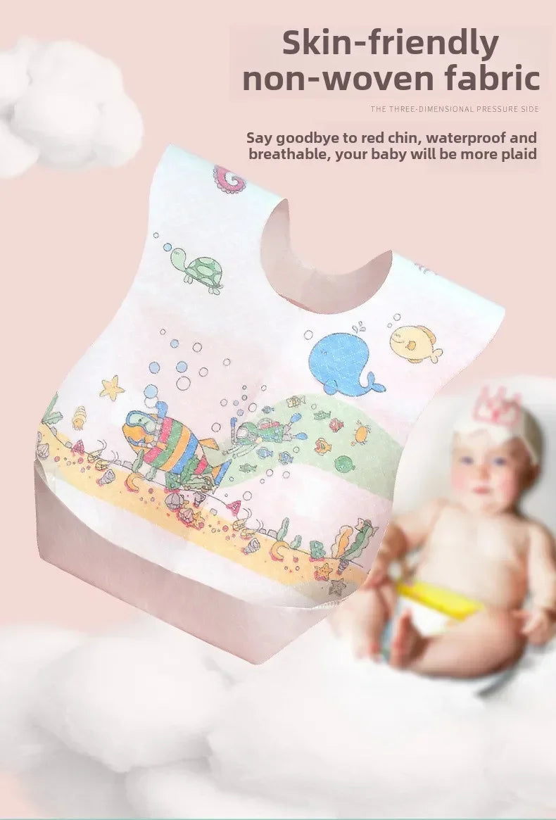 6 Months To 2 Years Disposable Bib for Babies  Newborn Baby Cartoon Stuff Feeding Bibs  Boy Girl Kid Outdoor Items Toddler Bib
