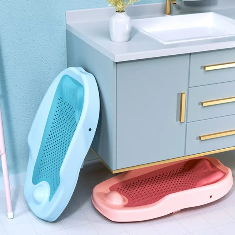 Baby Shower Rack Can Sit or Lie Down Baby Bathtub Anti Slip Pad Newborn Shower Net Portable Bath Bed Frame Shower