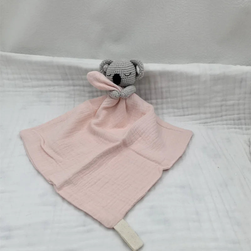 Baby Soother Appease Towel Bib Animal Horse Lion Sleeping Doll Infants Soft Comfort Bib with Noice Security Blanket Nursing Acce