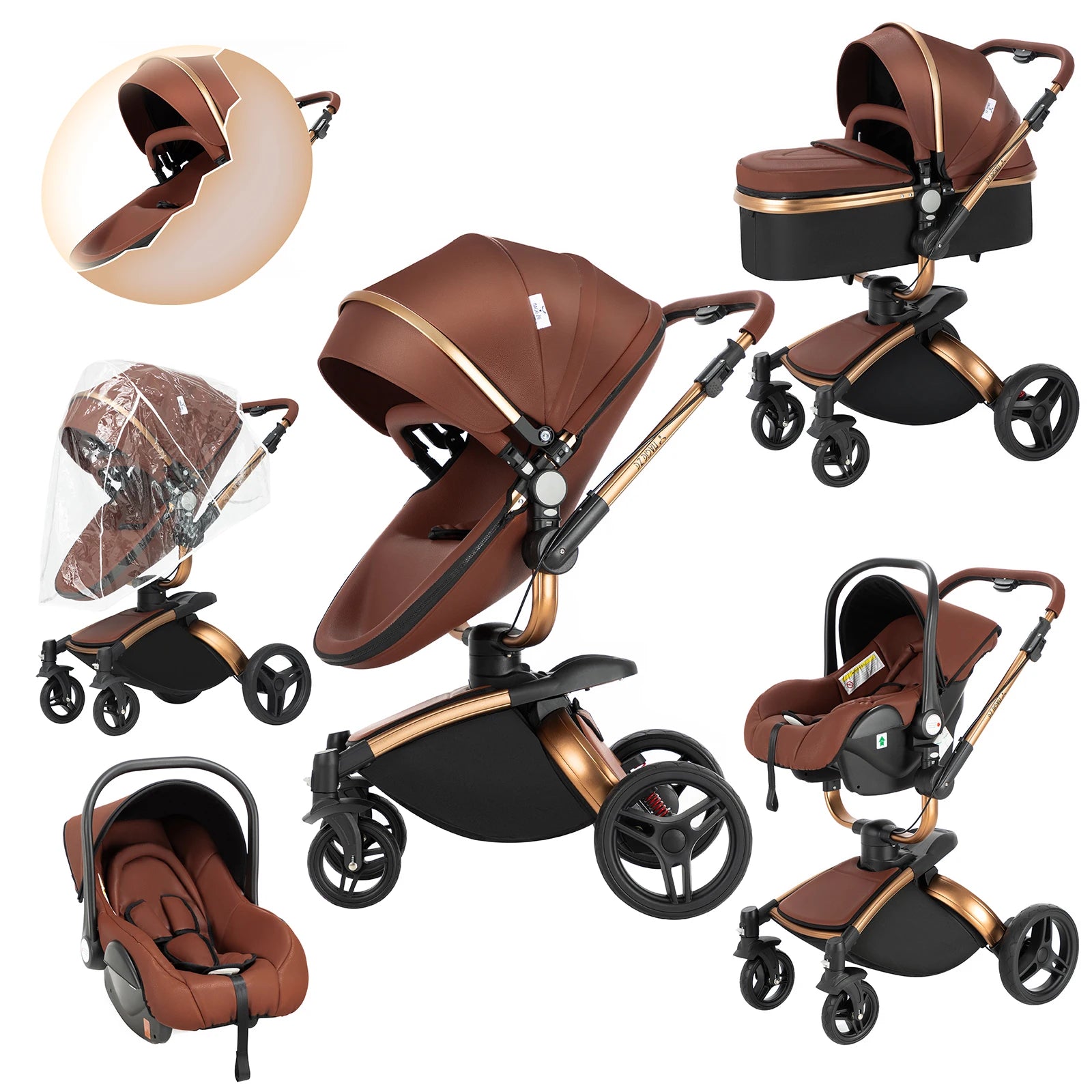Luxury baby stroller 3 in 1 lightweight strollers for baby Baby carriage baby newborn things 3 pieces baby stroller light carts