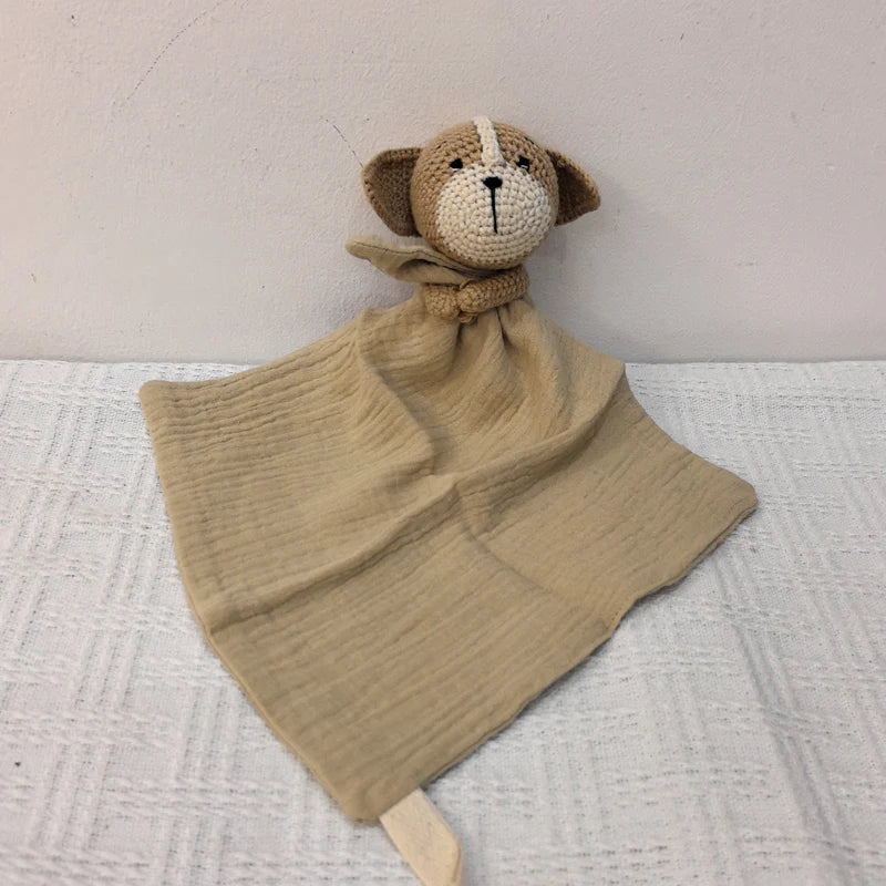 Baby Soother Appease Towel Bib Animal Horse Lion Sleeping Doll Infants Soft Comfort Bib with Noice Security Blanket Nursing Acce