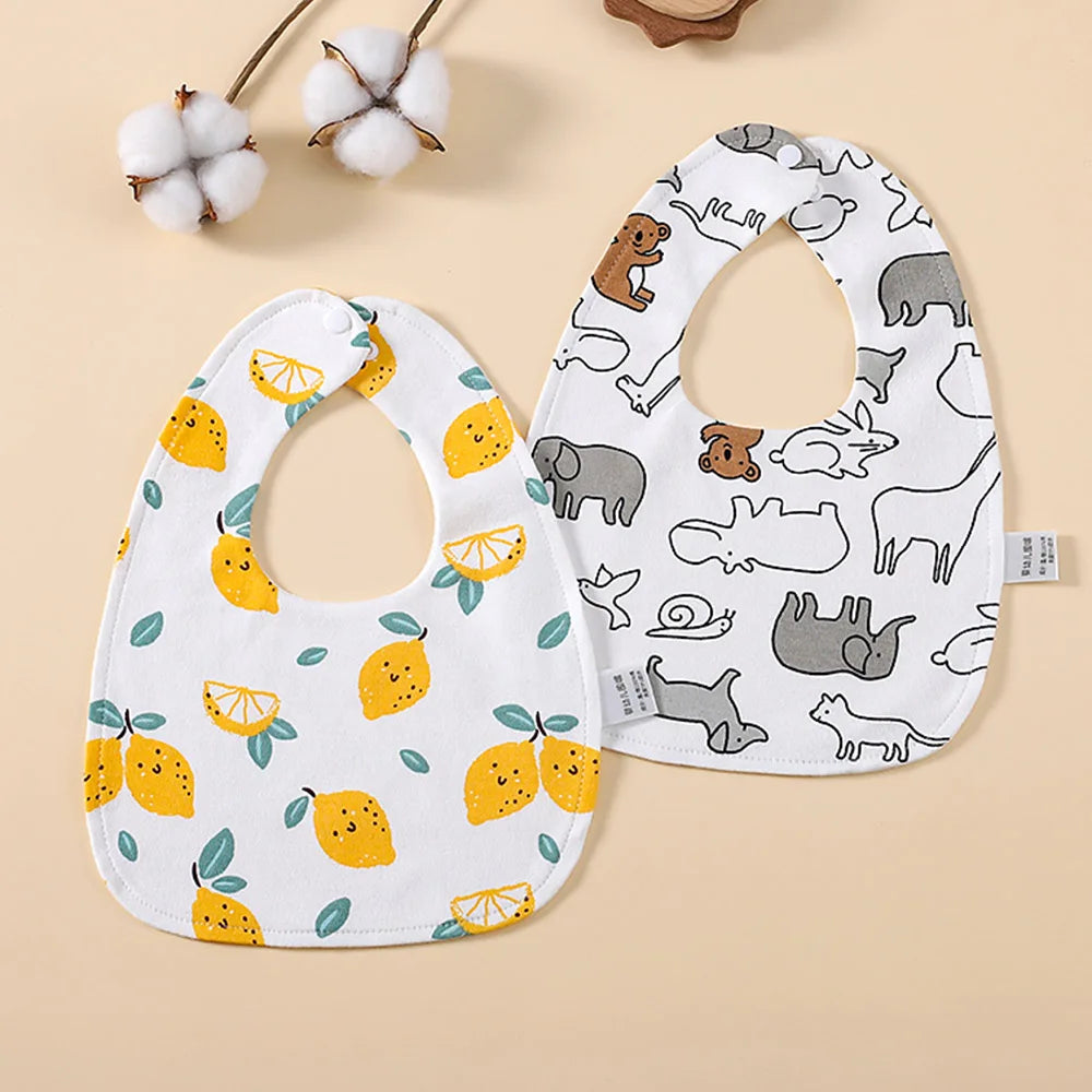 Waterproof Bibs For Baby 2 Pieces Baby Drool Bibs Saliva Towel Baby Apron For Feeding Eating Newborn Accessories For Boy Girl