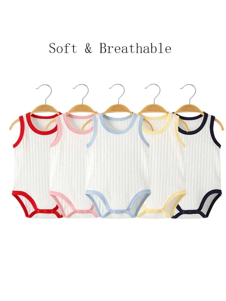 Seamless Sewing Baby Sleeveless Baby Bodysuit Summer Breathable Baby Boy Clothes Newborn Baby Clothes Girl Infant Baby Rompers