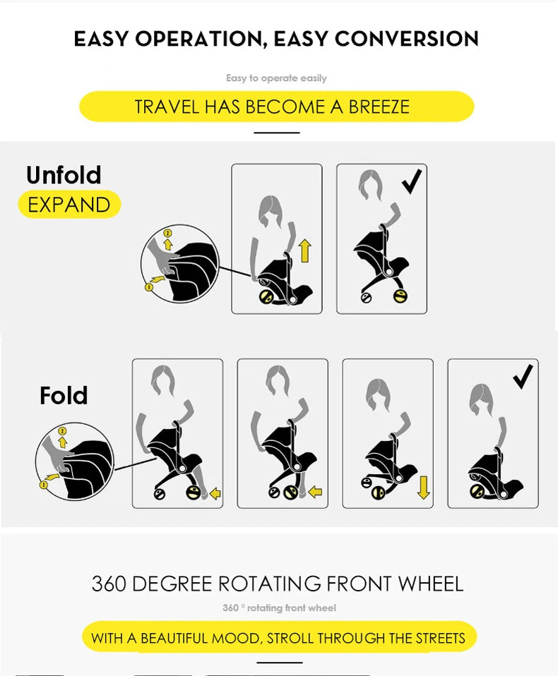 Baby 4 in 1 stroller Baby carriage Lightweight stroller baby cars Baby stroller travel stroller for baby child seat car pram