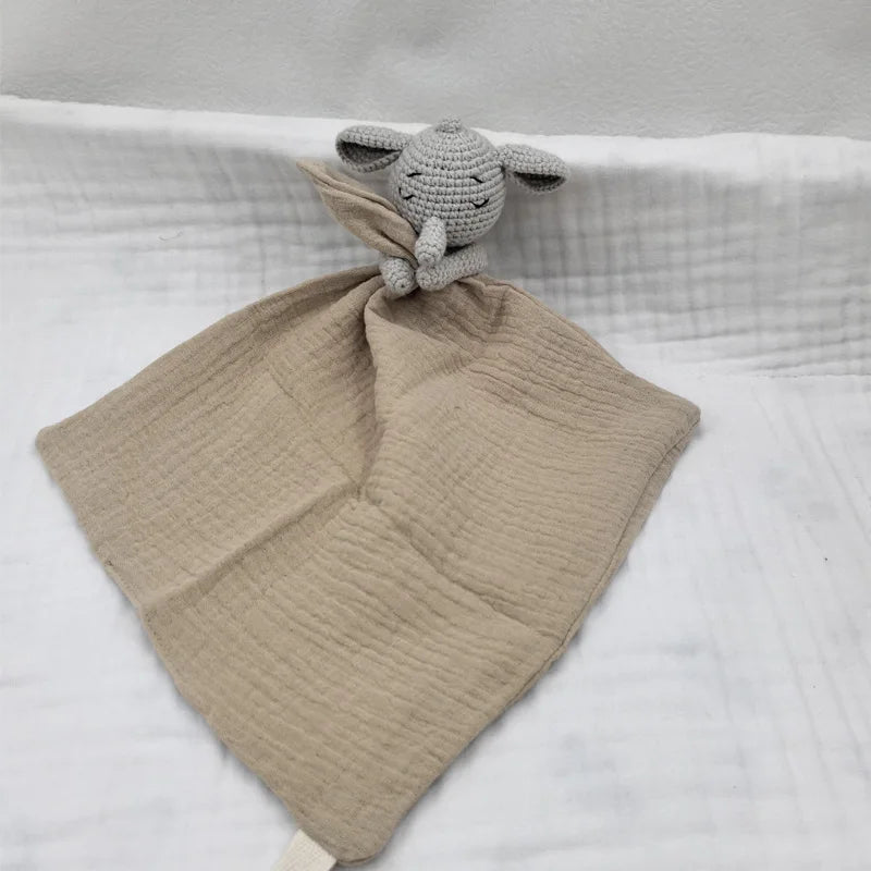 Baby Soother Appease Towel Bib Animal Horse Lion Sleeping Doll Infants Soft Comfort Bib with Noice Security Blanket Nursing Acce