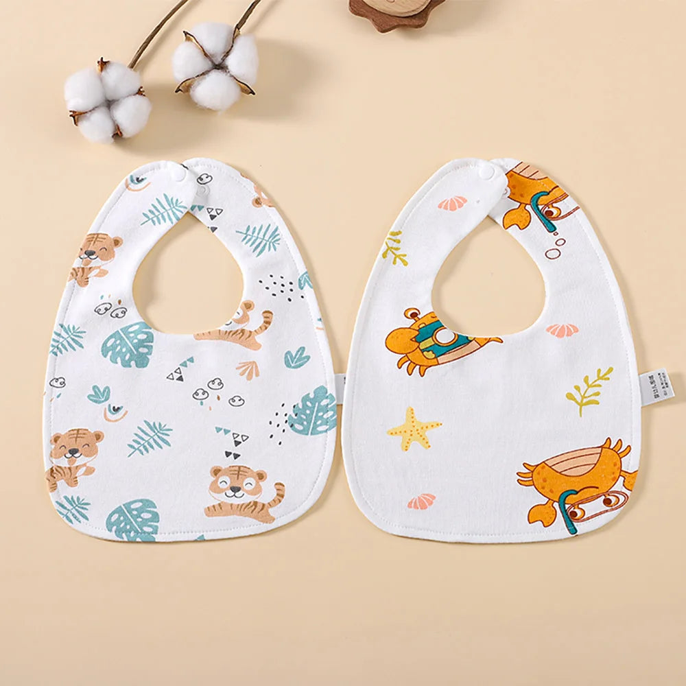 Waterproof Bibs For Baby 2 Pieces Baby Drool Bibs Saliva Towel Baby Apron For Feeding Eating Newborn Accessories For Boy Girl