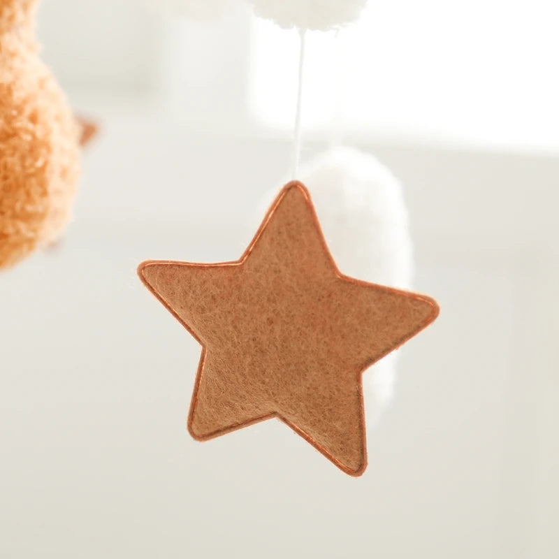 Baby Wooden Bed Bell Mobile Hanging Toy 0-12 Month Baby Crib Mobile Lambhair Bear Bunny Doll Toy Bed Holder Bracket Kid Gift