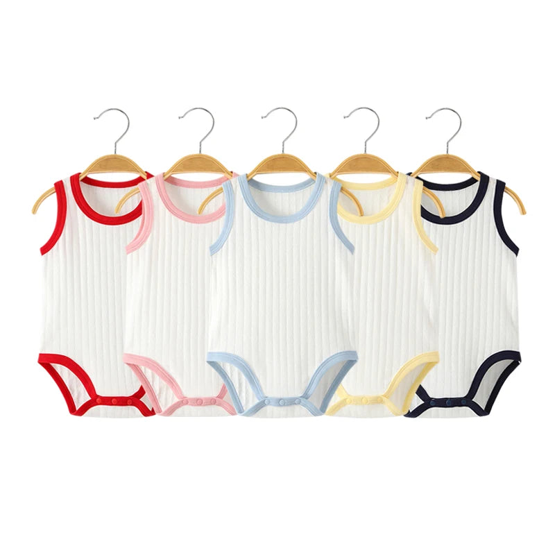 Seamless Sewing Baby Sleeveless Baby Bodysuit Summer Breathable Baby Boy Clothes Newborn Baby Clothes Girl Infant Baby Rompers