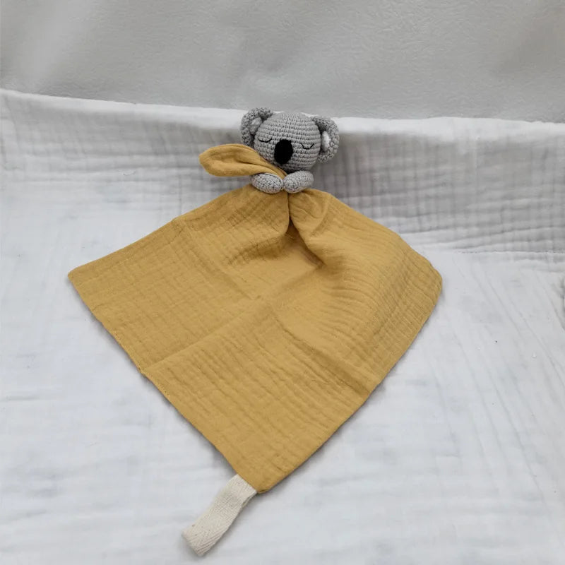 Baby Soother Appease Towel Bib Animal Horse Lion Sleeping Doll Infants Soft Comfort Bib with Noice Security Blanket Nursing Acce