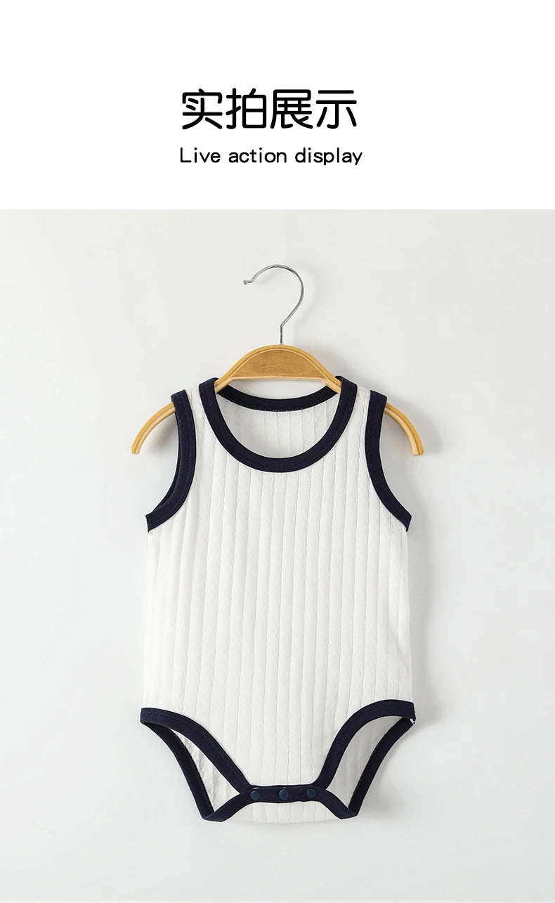 Seamless Sewing Baby Sleeveless Baby Bodysuit Summer Breathable Baby Boy Clothes Newborn Baby Clothes Girl Infant Baby Rompers